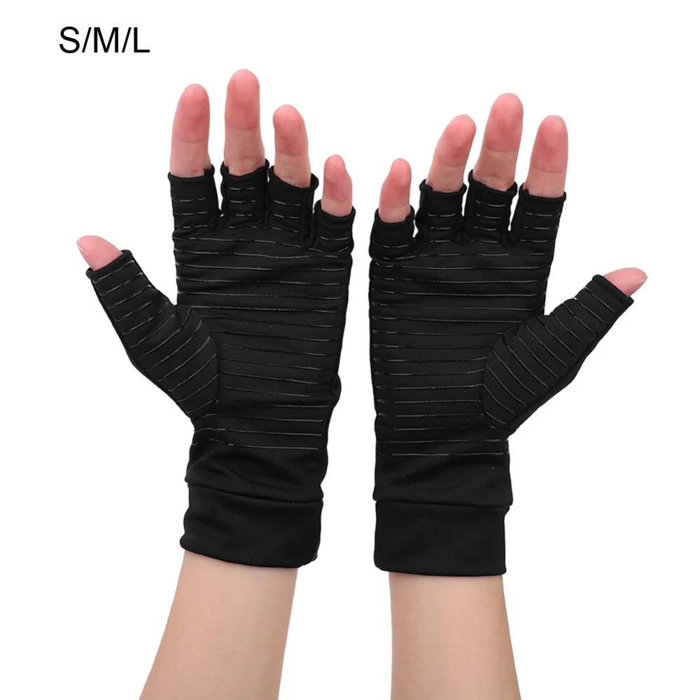 Open Finger Arthritis Compression Gloves Copper Infused Content Therapy Gloves Posture Corrector Health Care Body Hand Corrector