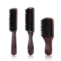 Men Beard Brush Wood Handle Boar Bristle Moustache Cleaning Brush Hairdressing Anti Static Barber Hair Styling Comb Tool 1