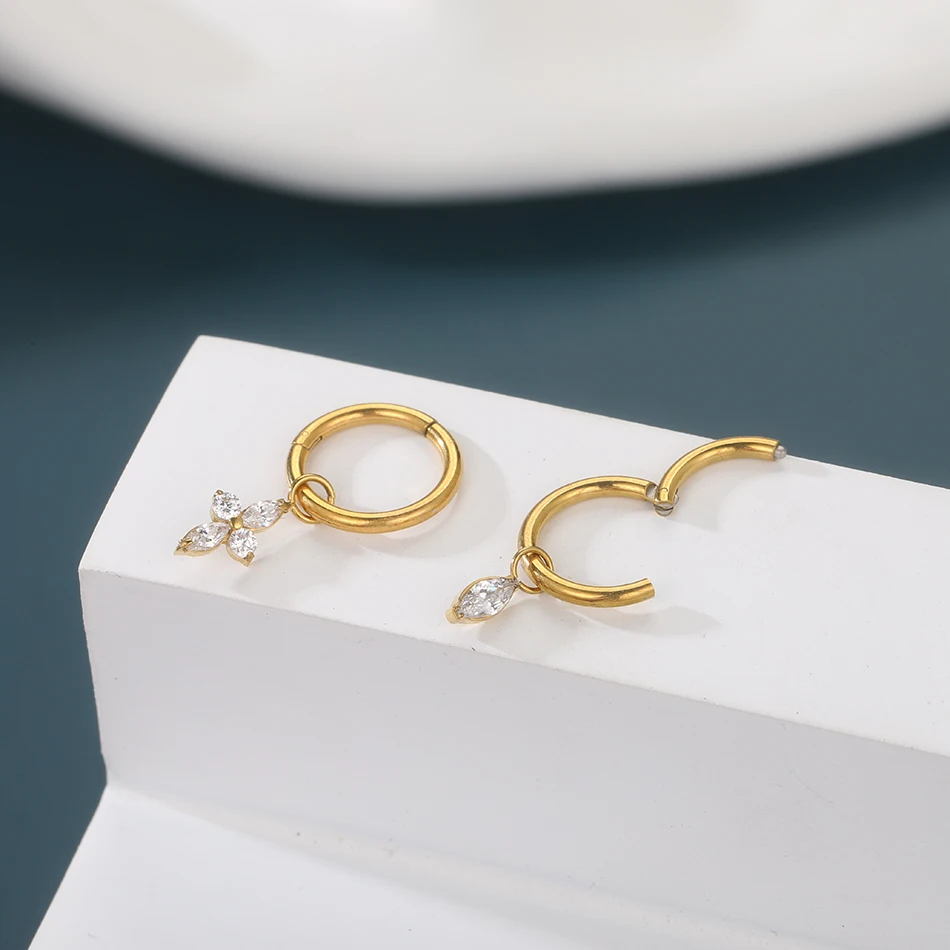 1pcs 6/8/10/12mm Titanium Huggies Hoop Earrings for Women - Main Image