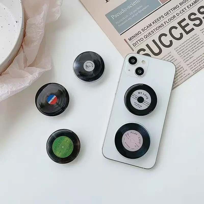 Korean Cute Cartoon CD Disc Grip Tok Phone Holder Stand Griptok For iPhone 17 Samsung Universal Phone Accessories Finger Bracket