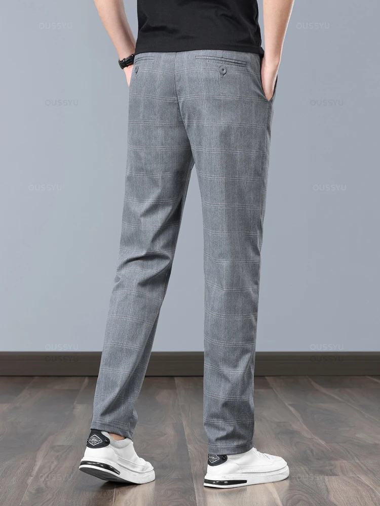 Plaid Pants Men Casual Business Casual Casual Plaid Trousers New