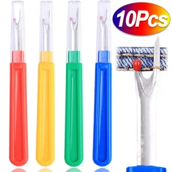 1/10pcs Plastic Handle Craft Thread Cutter with Cover Seam Ripper Stitch Unpicker Hand Tool Arts Sewing Needles Accessories