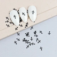 100 pcs Cross Metal Nail Charms Gold Silver Black Metallic Nail Stud Manicure 3d Nail art Decorations Accessories 2