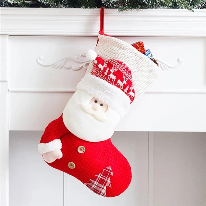 

Рождественские носки высокой емкости, рождественские чулки, красивые, яркие, прочные рождественские украшения, нетканые