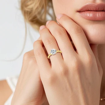 Classic Rope Round Solitaire 14K Yellow Gold Engagement Ring