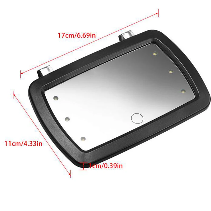 Universal LED Car Interior Mirror Touch Switch Makeup Mirror Sun Visor High Clear Interior HD 170*110mm-no battery Makeup Mirror Car Mirror Inside Mirror