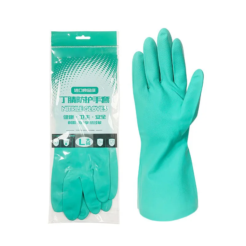 Nitrile Gloves Protective Gloves Cleaning Gloves Safety Gloves Thick Chemical Acid Resistant Waterproof Long Sleeve Painting Washing Kitchen Home Garden Latex Free
