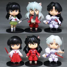 

6Pcs/Set 10cm Inuyasha Anime Action Figrue Higurashi Kagome Kikyo Sesshoumaru Kawaii Exquisite Model Doll Kids Boys Girls Gifts