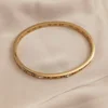 Classic Roman Numeral Zircon O Shape Stainless Steel Gold Plated Bracelet, High Quality Waterproof Wedding Party Jewelry 6
