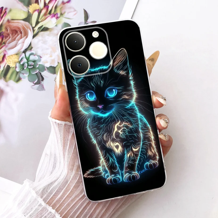 Luxury Lotus Painted Soft Silicone Case - Elegant Protective Cover