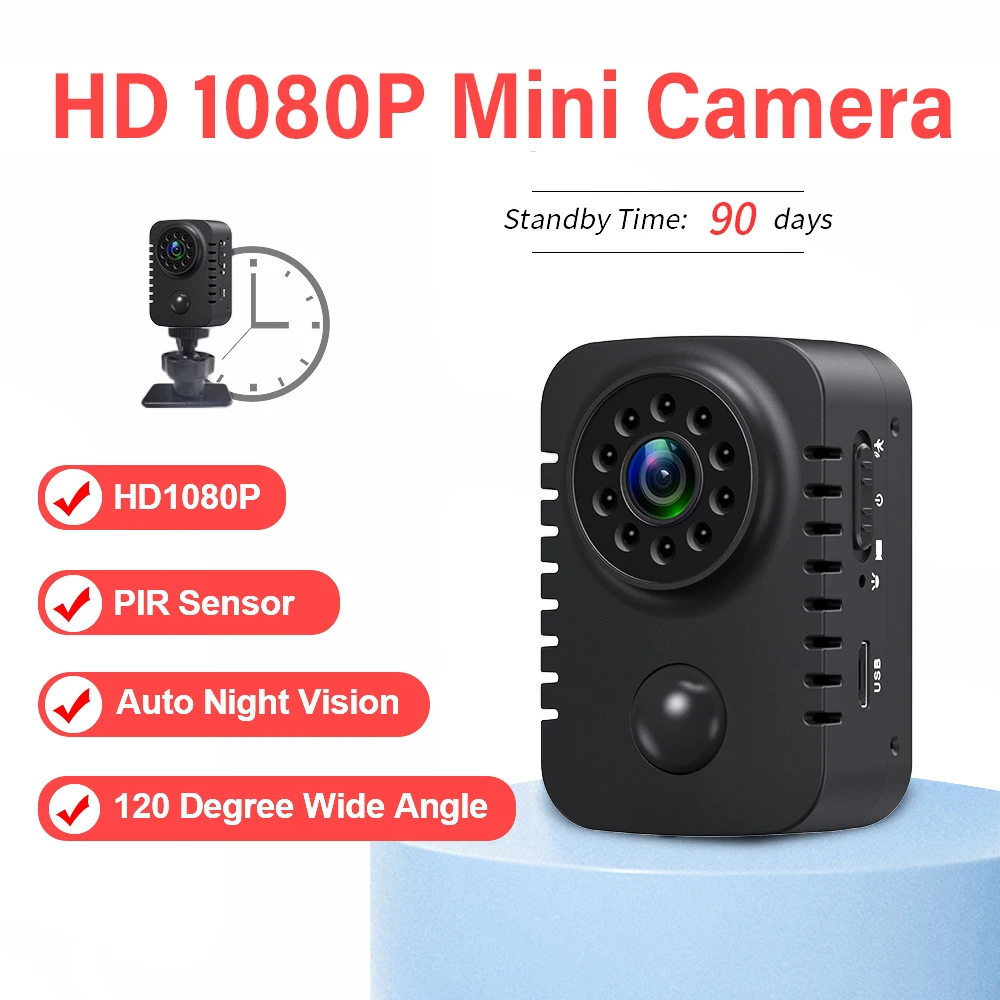 

HD Mini Camera Wireless 1080P Security Pocket Cameras PIR Motion Detection Small Nanny Cam Micro Sport DV Video Recorder