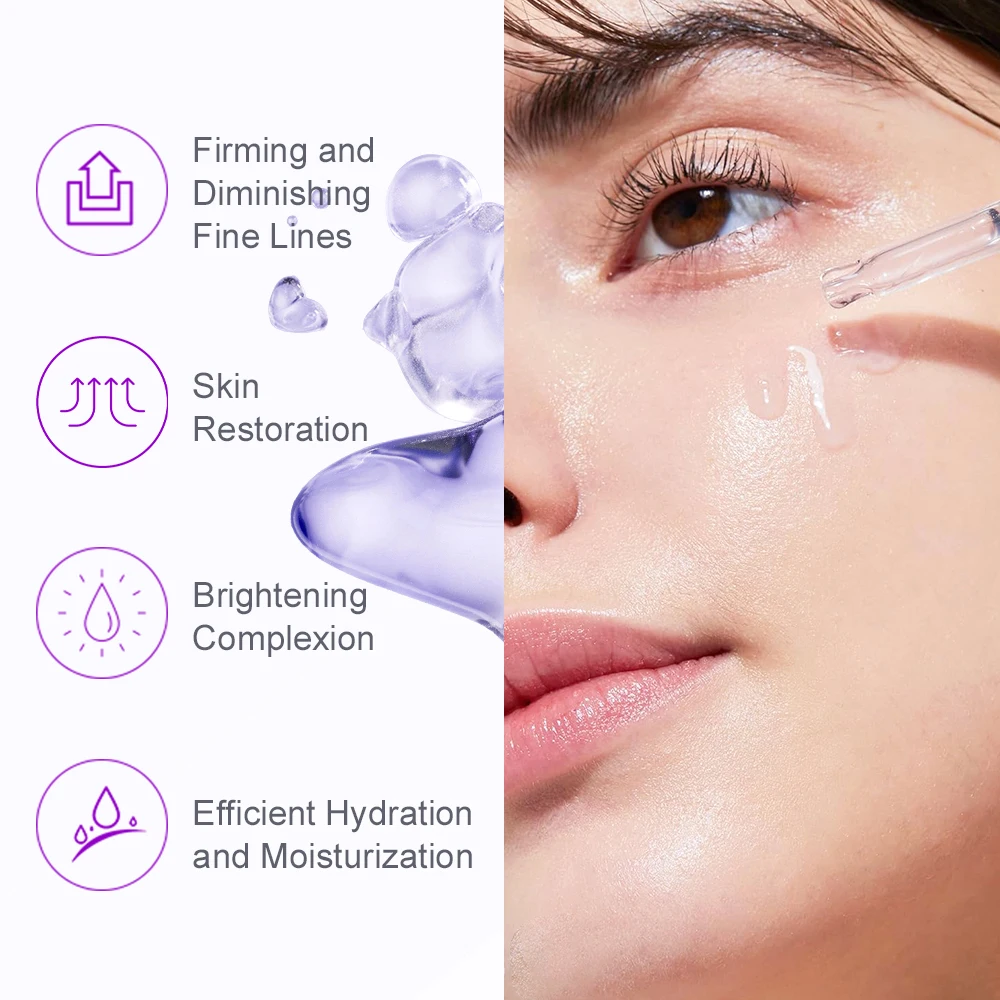 Retinol Wrinkle Face Serum Collagen Hyaluronic Acid Forehead Fine Lines Lifting Anti-Aging Glowing Serum Facial Skin Care 40ml 6