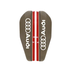 Car Rearview Mirror Rain Shield and Sun Visor with Logo (Brown - Audi)