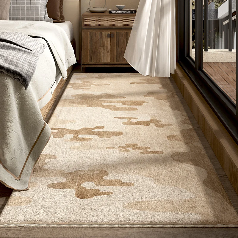thumbnail image 1 of Alfombra marrón resistente a la suciedad con diseño floral para sala de estar, dormitorio, alfombras antideslizantes para el frente de la cama, alfombras europeas suaves y esponjosas para sala de estu, 1 of 5