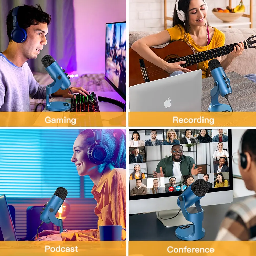 Professional USB Condenser Microphone Studio Recording Mic for PC Computer Phone Gaming Streaming Podcast Vocals Laptop Desktop - Image 3