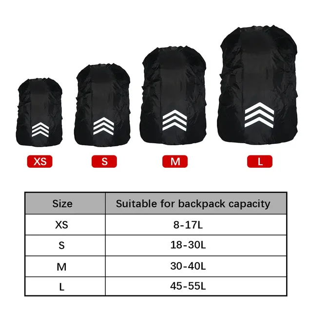 Outdoor Reflective Backpack Rain Cover Night Cycling Hiking Safety Climbing Bag Cover Waterproof Rain Cover For Backpack 18-45L 6