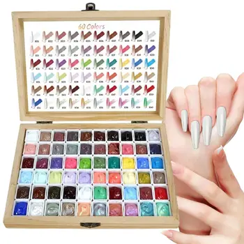 Gel Pat Paint per Unghie 60 Colori Senza Residui Altamente Pigmentato per Casa, Viaggio, Dormitorio, Salone, Donne, Ragazze, Principianti