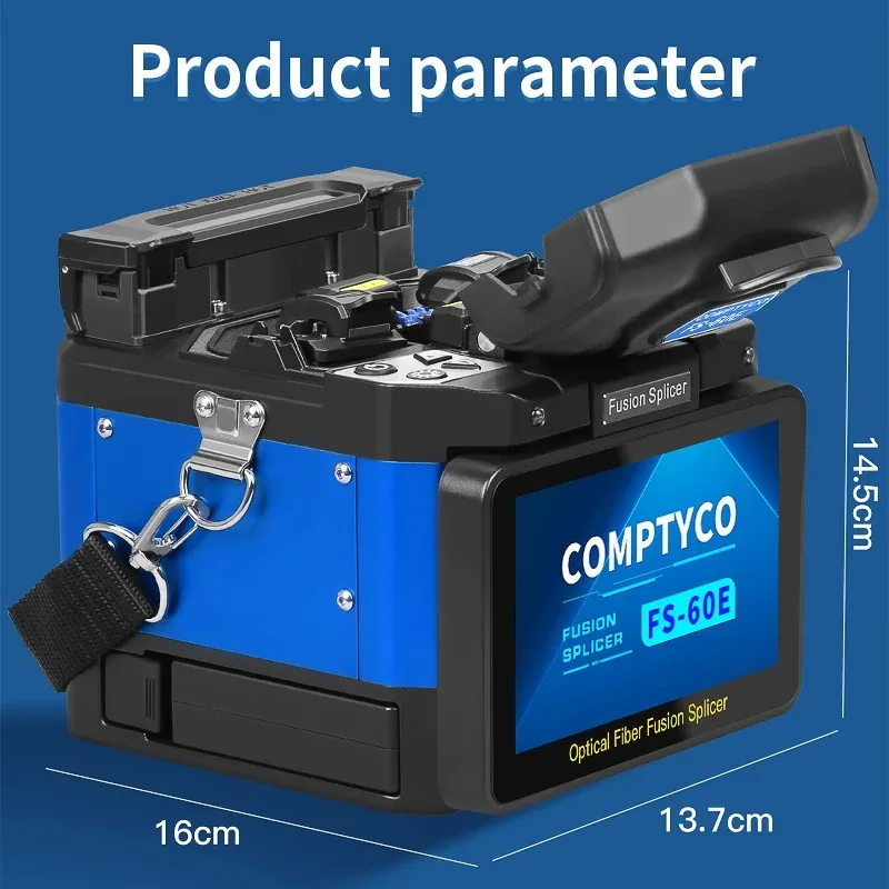 COMPTYCO FS-60E Fiber Fusion Splicer 6 Motors Optical Fiber Hot Melt Machine Built-in OPM VFL Function With Optic Tool kit