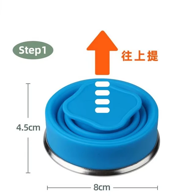 Portable Silicone Folding Water Cup Outdoor Heat Resistant Telescopic Collapsible Foldable Mug With Lid For Travel Camping 200m 3