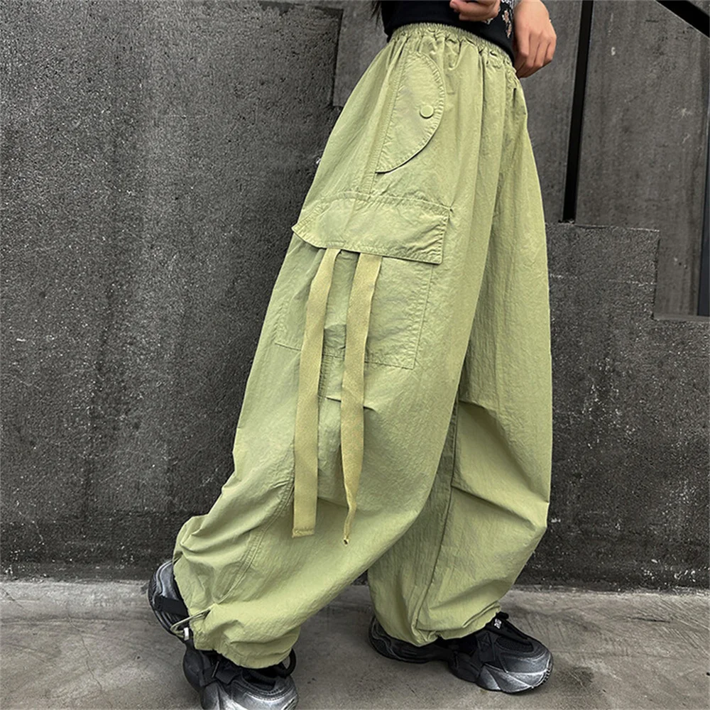 

197 Summer Youngsters Street Dance Pants Children's Casual Girls Cargo Pants Korea Wide Leg Pants