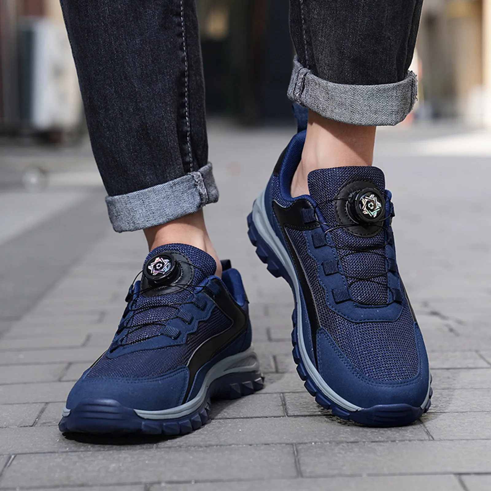 2024 جديد الرجال الدورية مشبك حذاء رياضة عصري بلون...