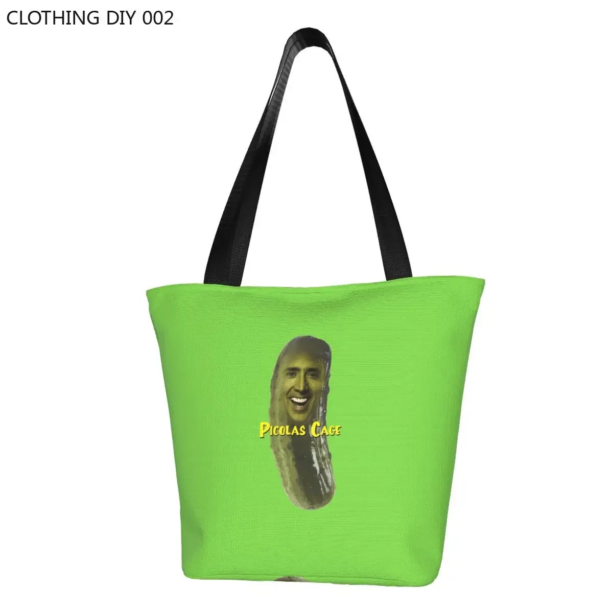 

Cute Funny Nicolas Cage Shopping Tote Bag Reusable Picolas Canvas Groceries Shoulder Shopper Bag