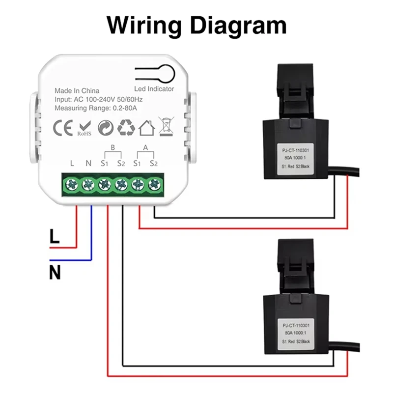 Tuya-Wifi-Smart-Meter--Digital-Energy-Meter--80A-Current-Transformer---Solar-PV-Power-Production-Consumption-Monitor-2CT Y41A