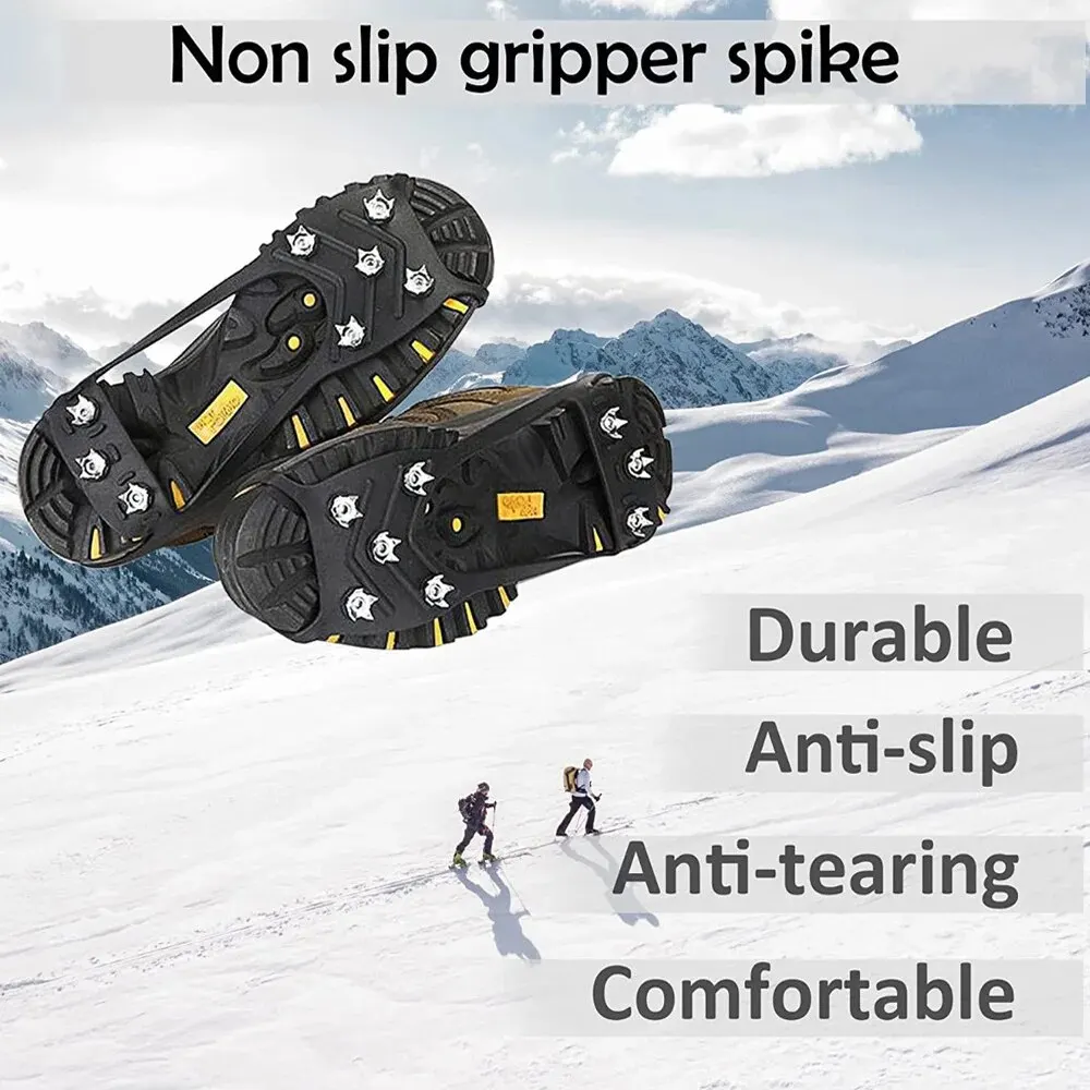 Ice Shoe Grips Anti-Slip Ice Cleats 8 Teeth For Outdoor Activities Winter Fishing And Walking On Snow Outdoor Mountaineering Camping