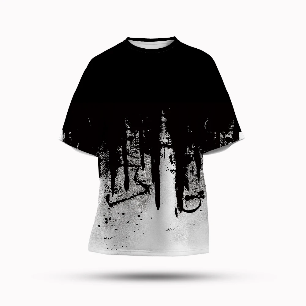 

Harajuku Summer Men's Fashion Fitness Short Sleeve T Shirt 3D Printed Splash Ink Cool Colourful T Shirt Casual Oversized Tops