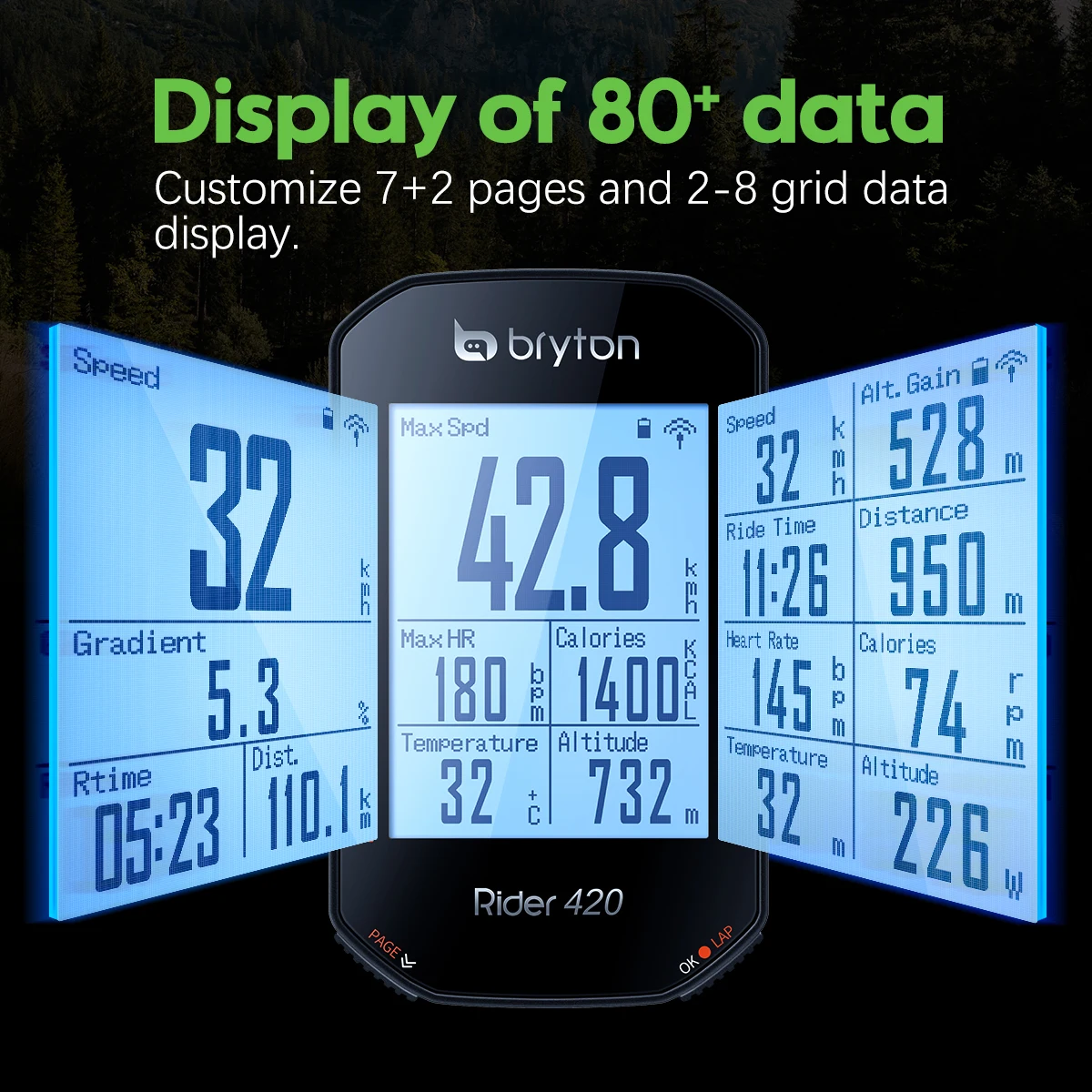 Bryton Rider420 420 420E Rider320 320 320E GPS Bike Computer