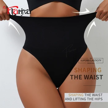 Flarixa High Waisted Thong Shapewear for Women Stomach Tummy Shaper Panties Belly Slimming Underwear Briefs Breathable T-back 3
