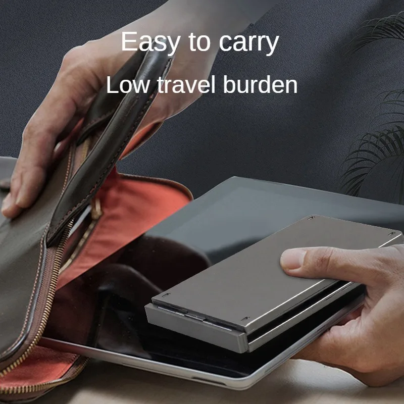 Wireless Bluetooth Thin Rechargeable Foldable Folding Keyboard No Number Keys Touchpad for IOS Android Windows System Pad Tablet