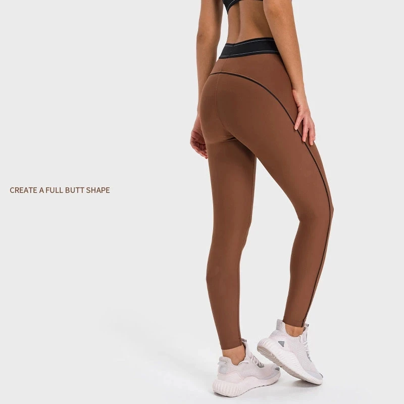Personalisierter Sport-BH in Kontrastfarbe, hochfest, verstellbarer Schultergurt, Fiess Lauf-Yoga-BH, Fiess Hosen-Set_voghion.com
