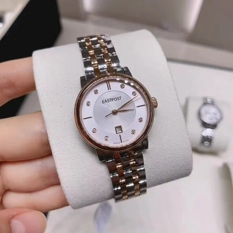 

Women Quartz Watch Luxury Roman Numerals Dial Clock Rose Gold Case Stainless Steel Orologio Watches Ladies Fashion Wristwatch