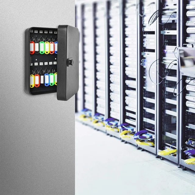 Combination Key Cabinet 20 Key Hooks Key Box Wall Mounted with Key/Code Lock Locking Key Organizer Key Cabinet Security Lock Box 2