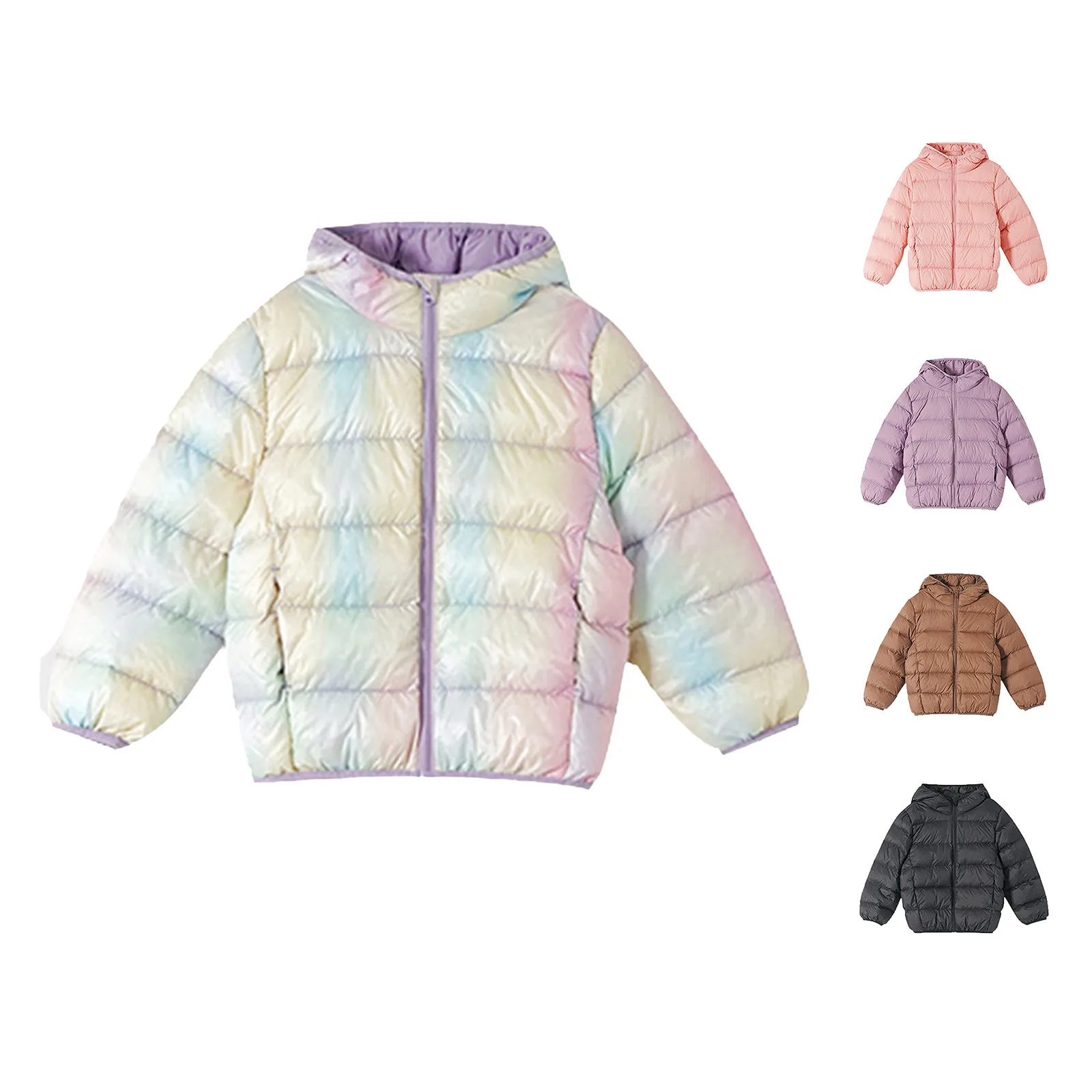 Children's Down Cotton Jacket Padded Outerwear With Bright Surface Autumn Winter Kids Boys Girls Hooded Casual New Fashion Coats