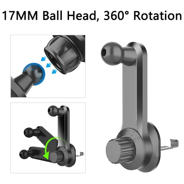 Universal 17mm Ball Head Base Car Air Vent Clip