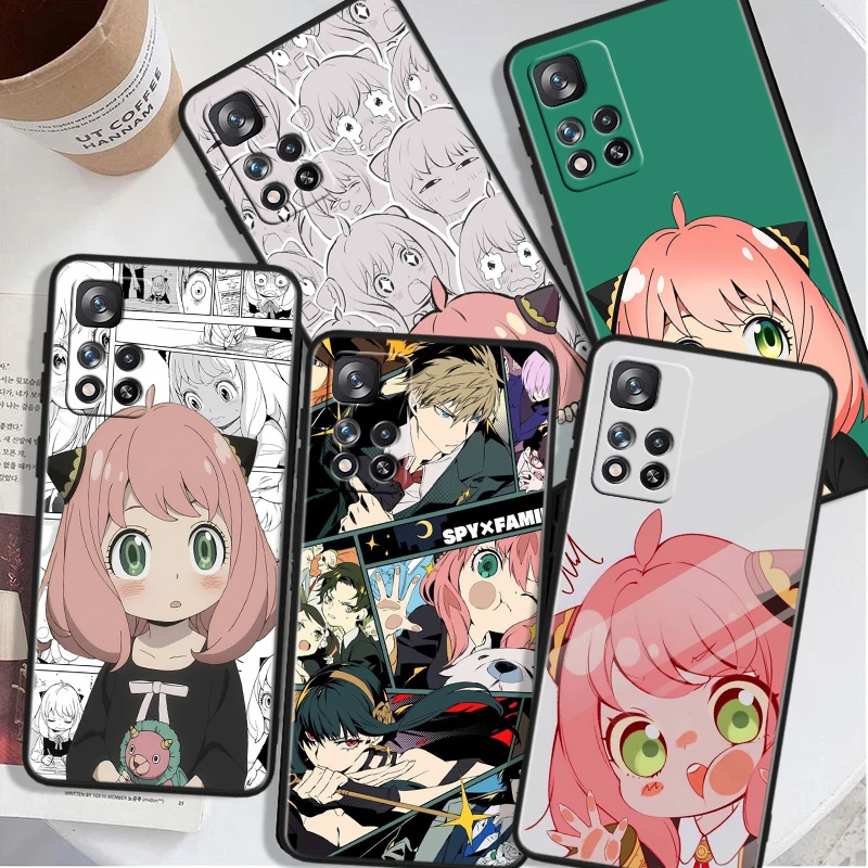 

SPY×FAMILY Anime For Xiaomi Redmi Note 13 12 11T 11E 11S 10T 10S Pro Plus Turbo Black Soft Phone Case Cover