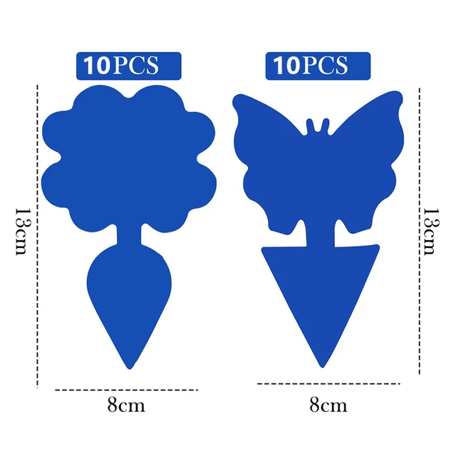 10 db Légycsapda Gnats Rovar Ragacsos Csapdák Kettős Oldalú Légyfogó Növény Kék Kártevőirtó Erős Ragasztó Levéltetvek Szúnyogokhoz - Image 6