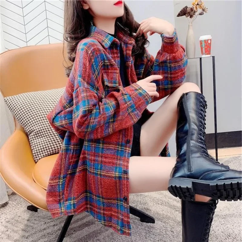 سترة للنساء تحقق معاطف ربيع الخريف خمر امرأة 2025...