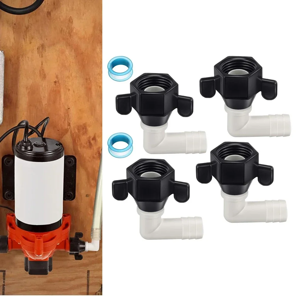 1/2x1/4 Barb Elbow And Straight Swivel RV Water Pump Fittings With Sealing Tape Nylon Rotatable Design Water Pump Fitting