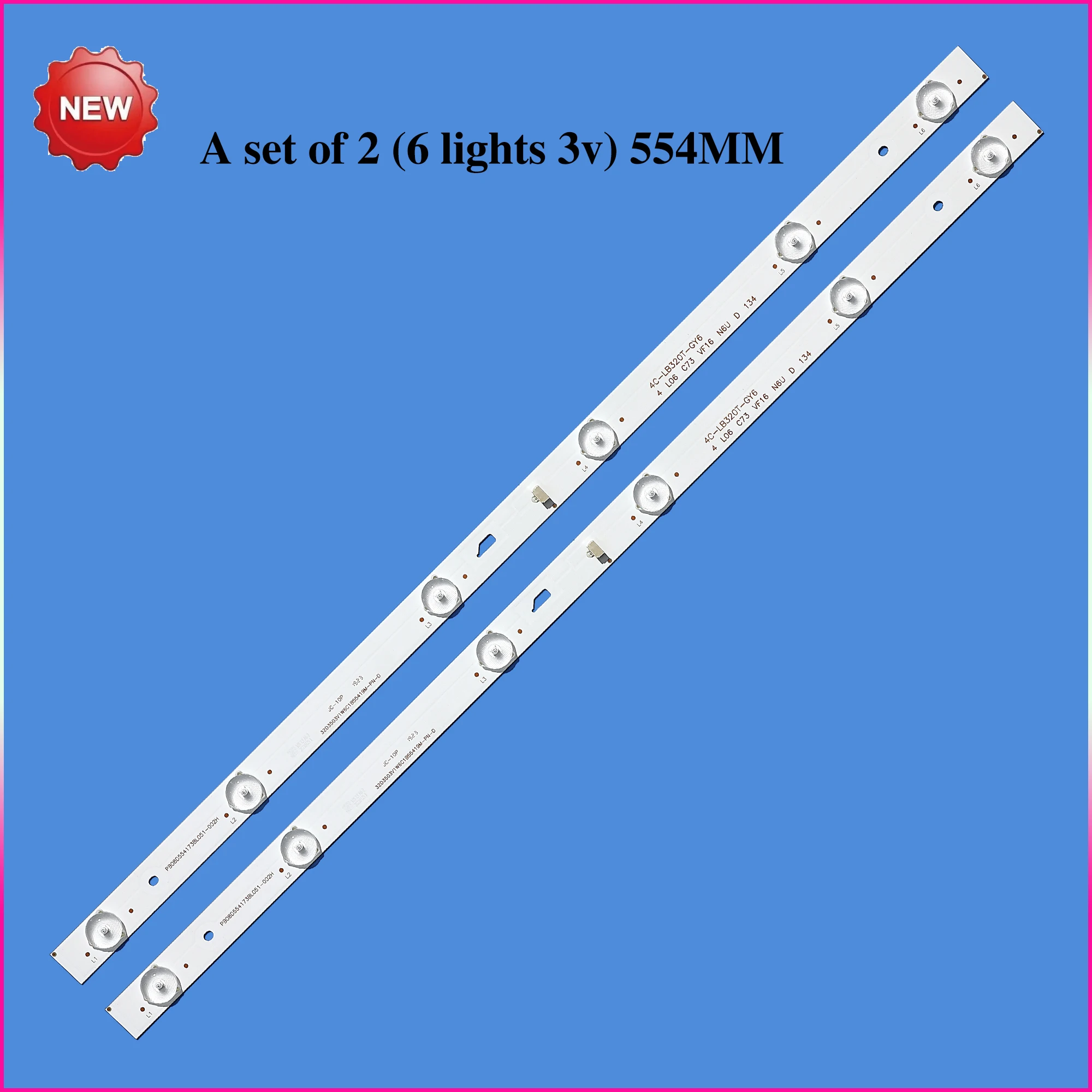 100% New 2pcs/Kit LED strips for THOMSON 32 TV T32D16DH 01B T32D16DH 01W JL.D32061330-004AS-M 4C LB320T JF3 4C LB320T JF4