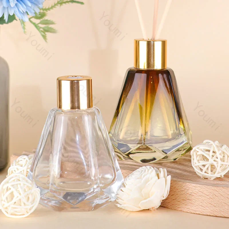 Colorful Relief Glass Bottle Luxury Hotel Aromatherapy Dispenser Glass Jars and Lids Bathroom Decoration Aroma Diffuser Bottles 3
