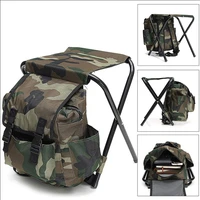 Chaise de camping pliable portable avec sac à dos intégré, siège léger pour la pêche et les activités de plein air, idéale pour le camping, les voyages et la randonnée 1
