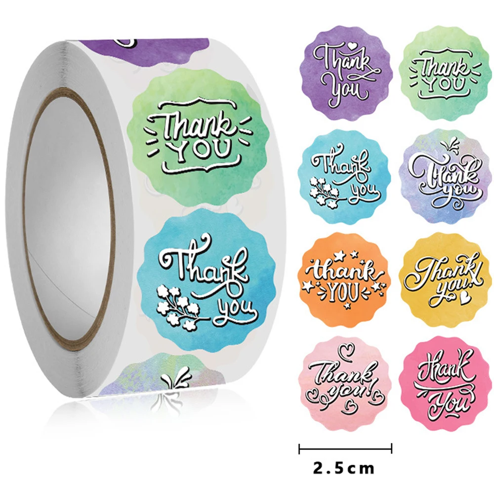 

Gracias Thank You Floral Frame Sticker Self-adhesive Seal Label Christmas Wedding Thanksgiving Sticker Stationery Decoration