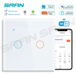 SRAN Smart life Tuya Wifi Smart switch 1 2 3 gang work with Alexa Google home Wireless switches Home improvement