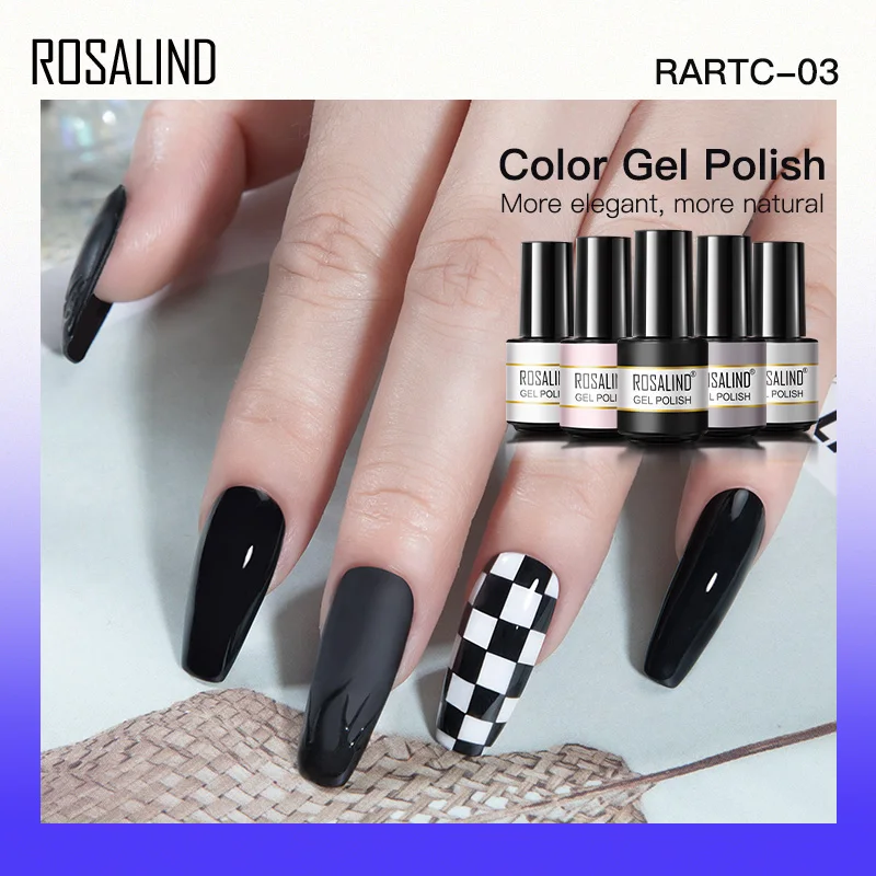 ROSALIND Gel Nail Polish Set For Professional Manicure Design With Nail Tool Kit Semi Permanent Gel Varnish Kit Gel Polish Set 3