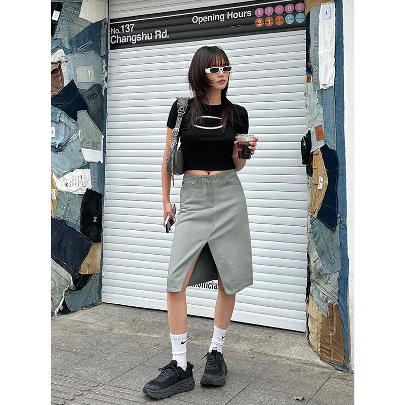 

fashion design 2024 new summer Streetwear long skirts for women COTTON korean fashion clothing faldas mujer moda