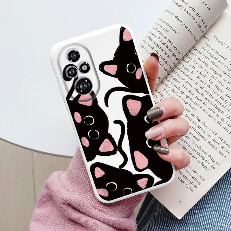 Cute Black Cat Cartoon Case - Soft Back Shell Cover