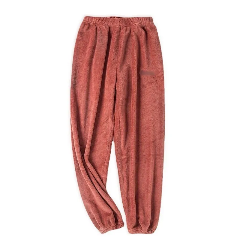 Koreanische Mode Thermo Hosen Frauen Gemütliche Korallen Fleece Lounge Tragen Weiche Breite Bein Hosen für Zuhause Winter Street Style Outdoor – Detail 3